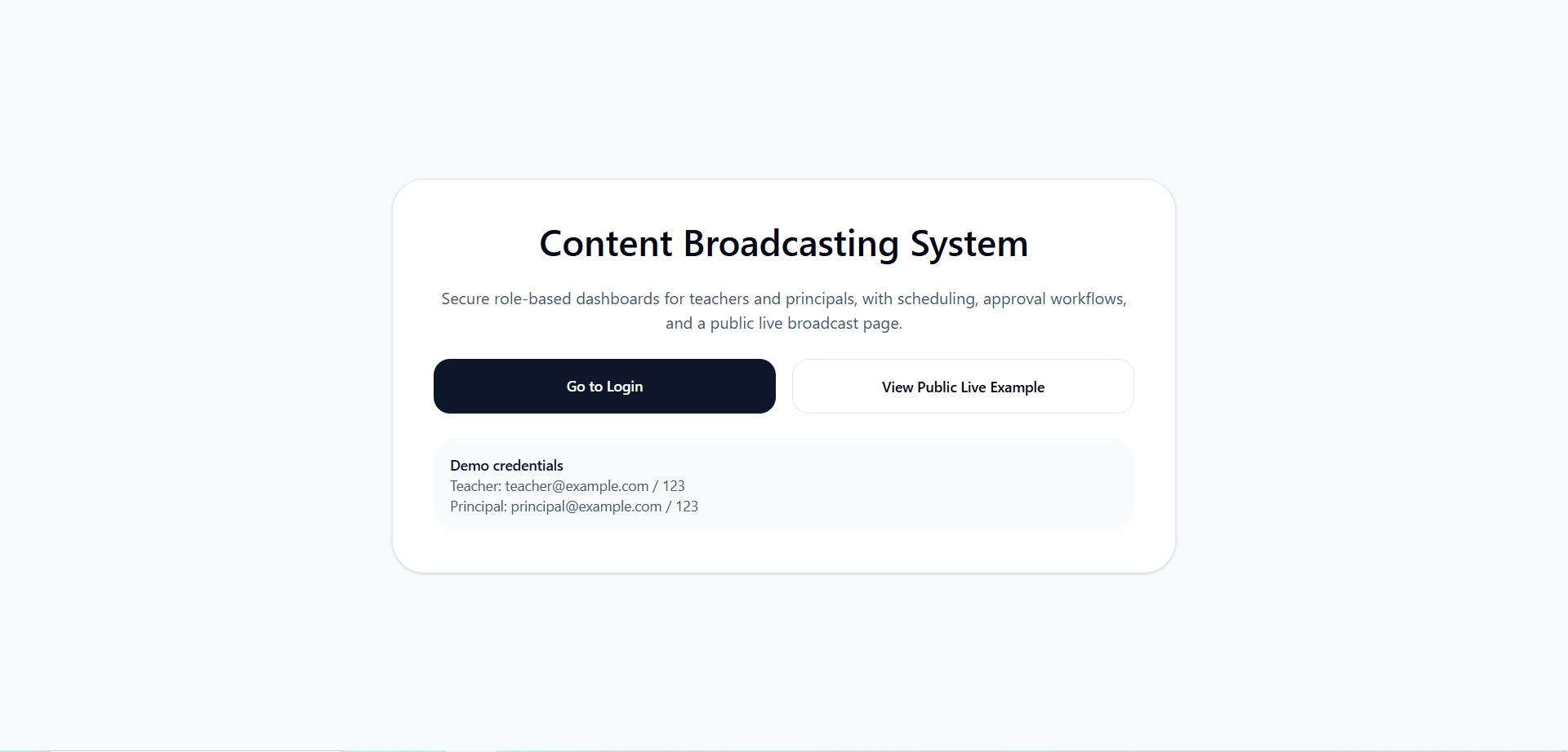 Content Broadcasting System